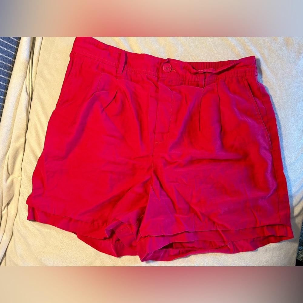 Loft hot pink shorts. Large high rise.